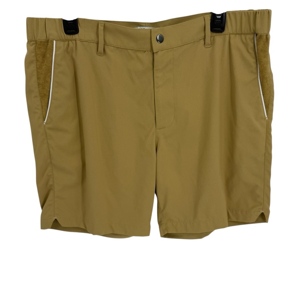 Criquet Court Shorts Nylon Mens Size XL Terry Cloth Pockets Tennis Golf Mustard